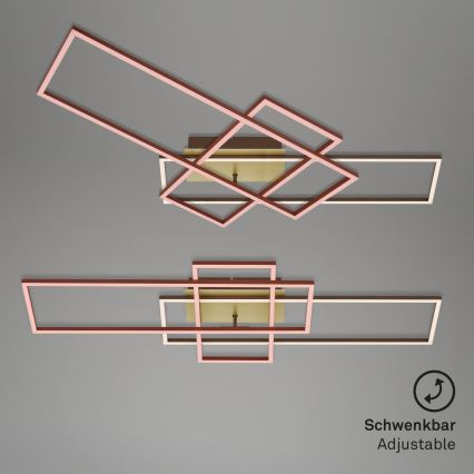 Brilo - LED-himmennyskattokruunu FRAME LED/51W/230V 2700-5000K ruskea/kulta + kauko-ohjaus