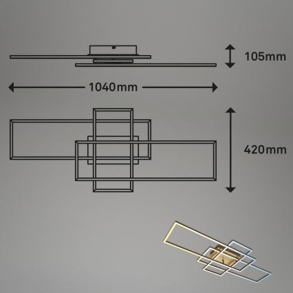 Brilo - LED-himmennyskattokruunu FRAME LED/51W/230V 2700-5000K ruskea/kulta + kauko-ohjaus