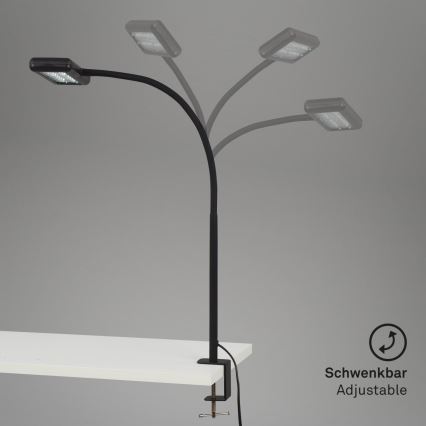 Brilo - LED Joustava pöytävalaisin klipsillä TRASNA LED/7,5W/230V musta