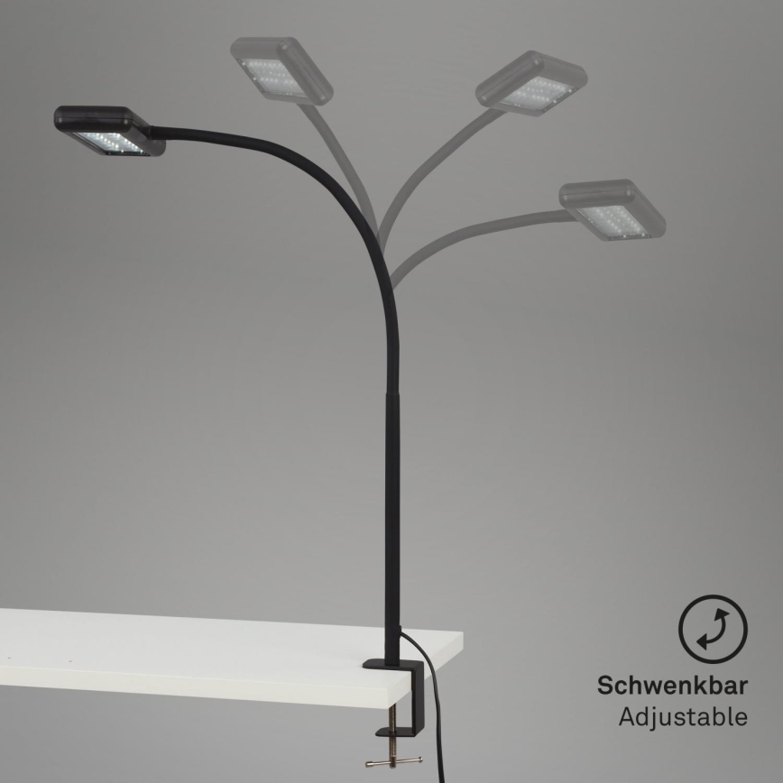 Brilo - LED Joustava pöytävalaisin klipsillä TRASNA LED/7,5W/230V musta