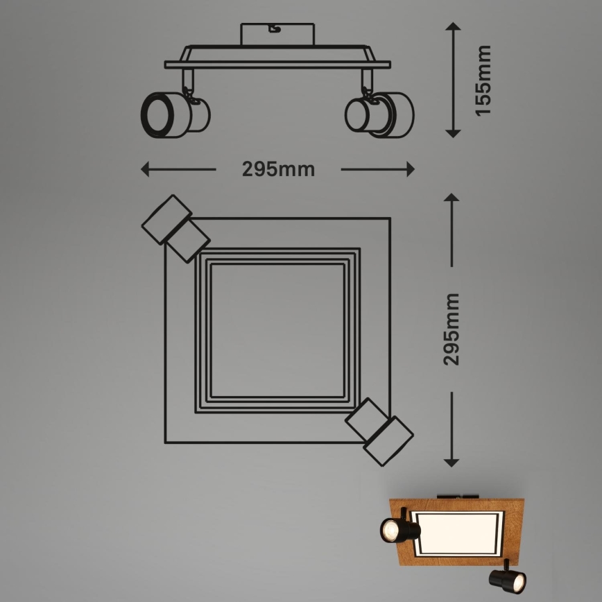 Brilo - LED-kattovalaisin LED/12W/230V + 2xGU10/9W 3000K
