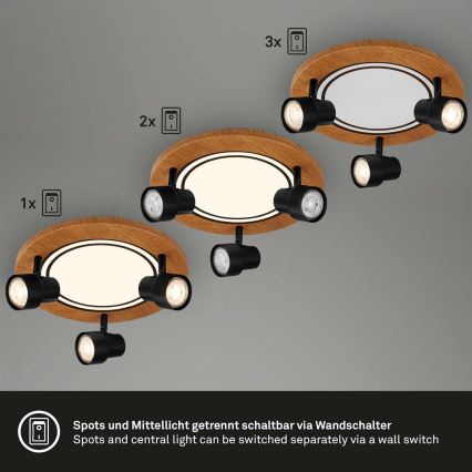 Brilo - LED-kattovalaisin LED/12W/230V + 3xGU10/9W 3000K