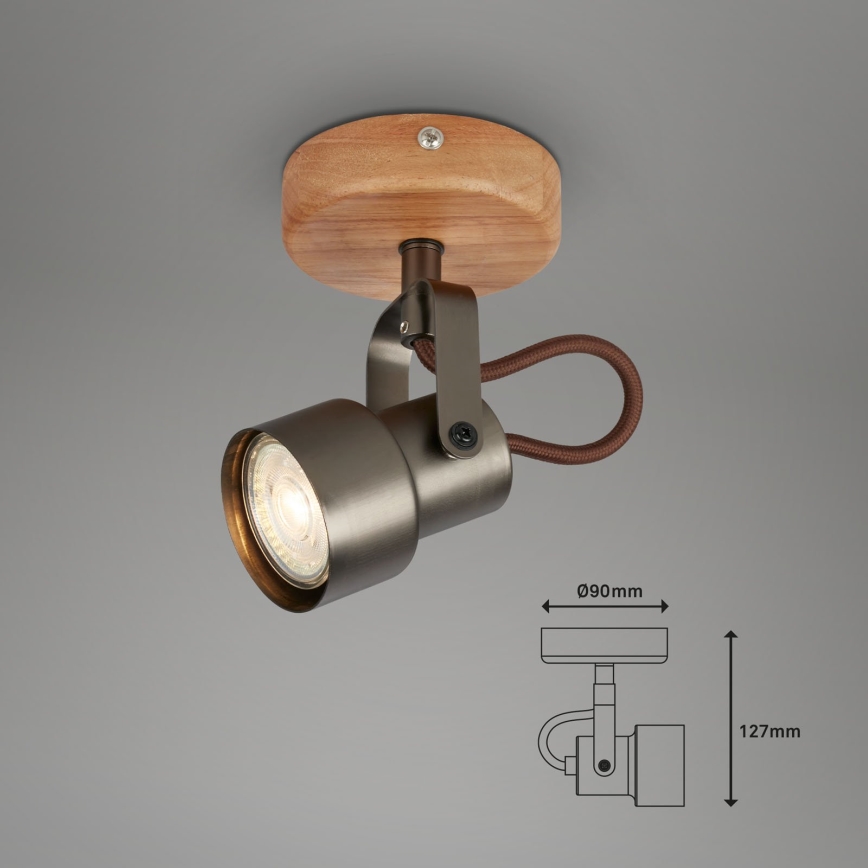 Brilo - LED-kohdevalaisin TAHUN 1xGU10/5W/230V ruskea