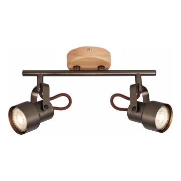 Brilo - LED-kohdevalaisin TAHUN 2xGU10/5W/230V ruskea