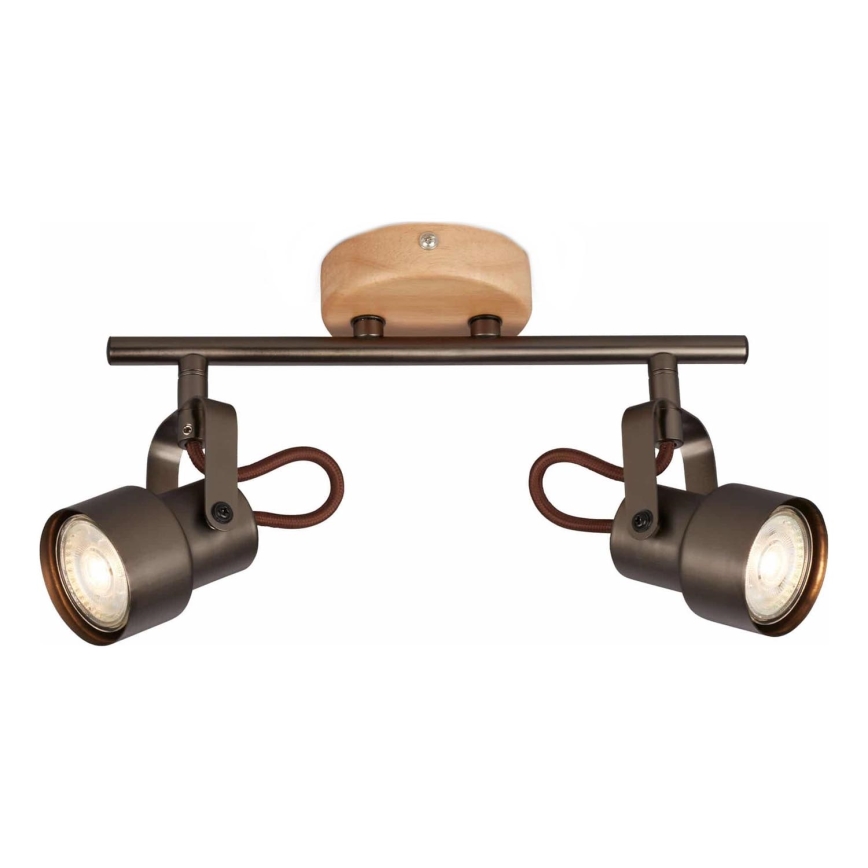 Brilo - LED-kohdevalaisin TAHUN 2xGU10/5W/230V ruskea