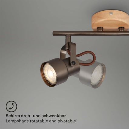 Brilo - LED-kohdevalaisin TAHUN 2xGU10/5W/230V ruskea