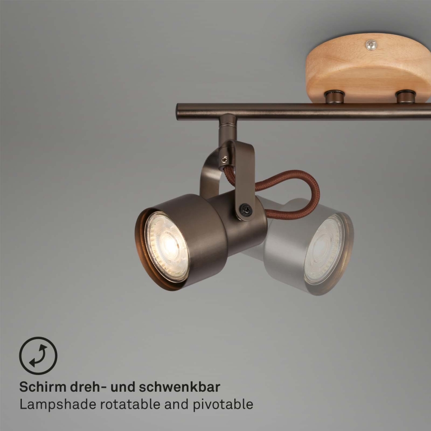 Brilo - LED-kohdevalaisin TAHUN 2xGU10/5W/230V ruskea