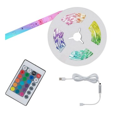 Brilo - LED RGB Himmennettävä nauha 6,6m LED/6W/USB + kauko-ohjaus