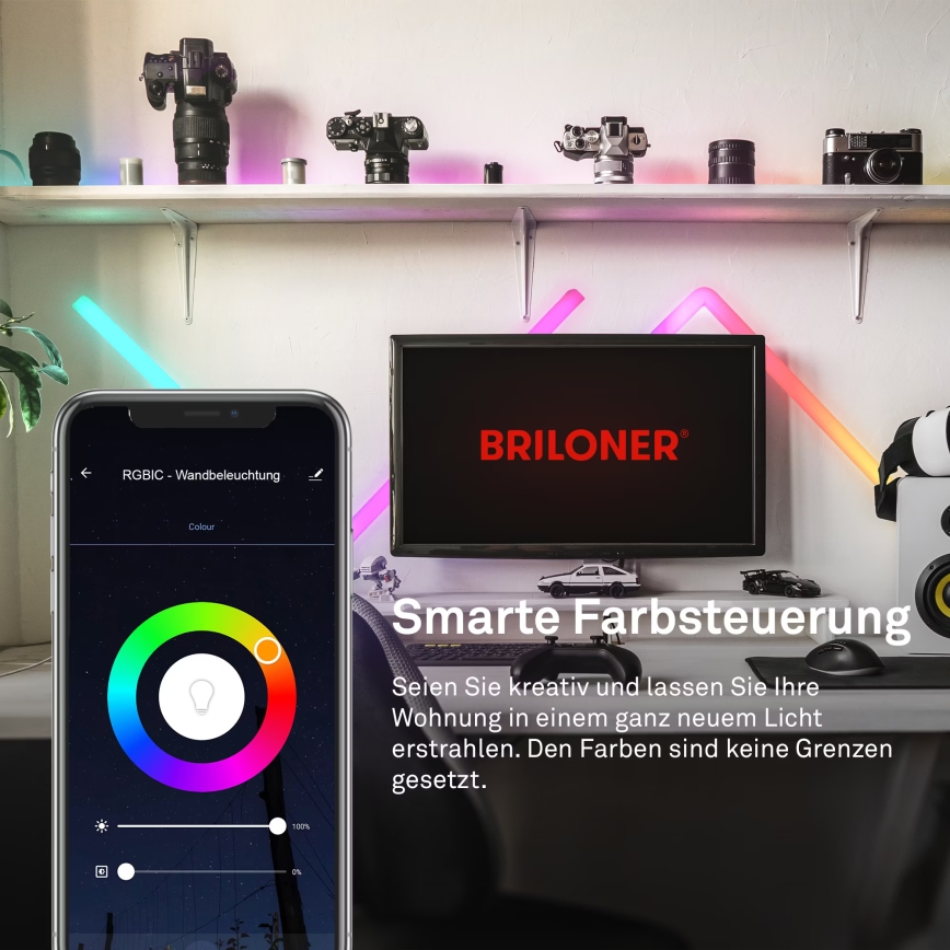 Brilo - LED RGBIC Himmennysvalo kisko Älykäs LED/24W/230V Wi-Fi Tuya