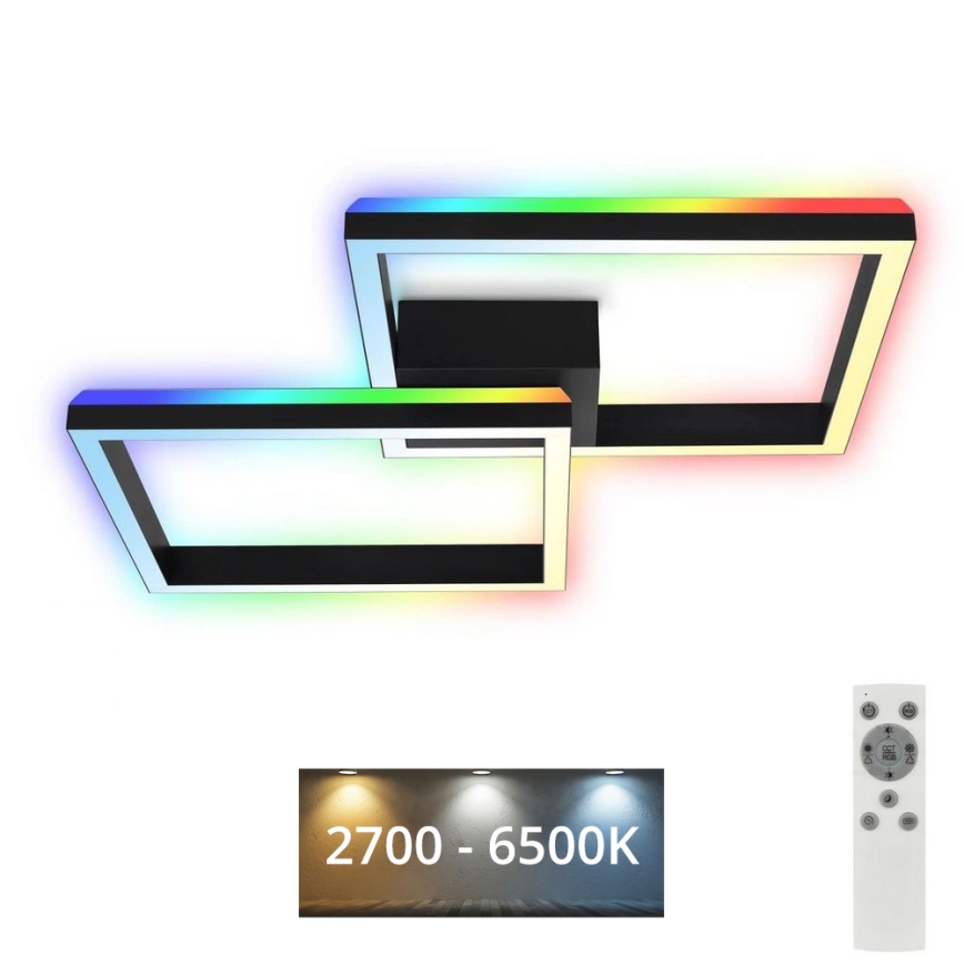 Brilo - LED RGBW Himmennettävä kiinteä kattokruunu FRAME 2xLED/17W/230V 2700-6500K + kauko-ohjaus