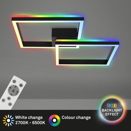 Brilo - LED RGBW Himmennettävä kiinteä kattokruunu FRAME 2xLED/17W/230V 2700-6500K + kauko-ohjaus