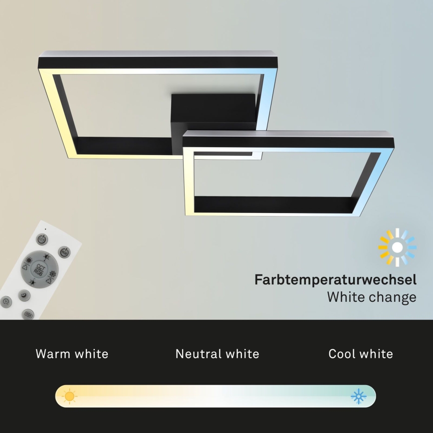 Brilo - LED RGBW Himmennettävä kiinteä kattokruunu FRAME 2xLED/17W/230V 2700-6500K + kauko-ohjaus