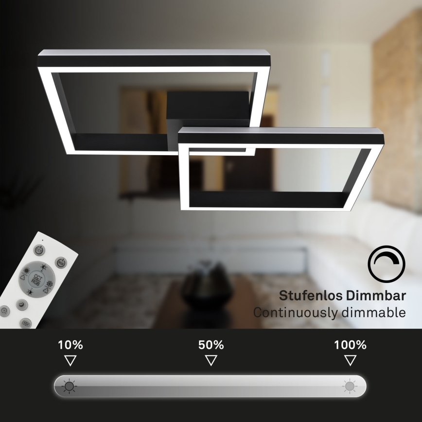 Brilo - LED RGBW Himmennettävä kiinteä kattokruunu FRAME 2xLED/17W/230V 2700-6500K + kauko-ohjaus