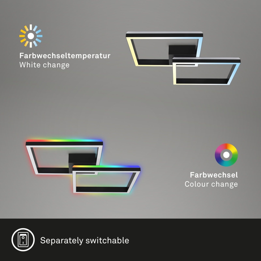 Brilo - LED RGBW Himmennettävä kiinteä kattokruunu FRAME 2xLED/17W/230V 2700-6500K + kauko-ohjaus