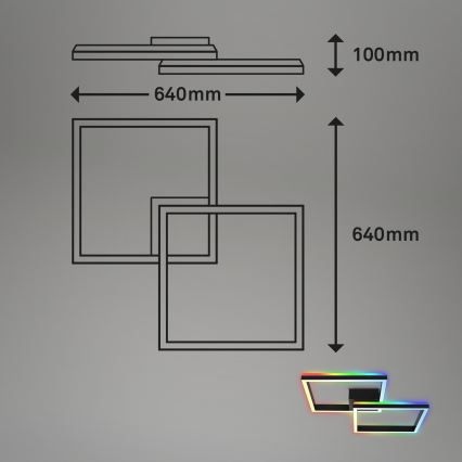 Brilo - LED RGBW Himmennettävä kiinteä kattokruunu FRAME 2xLED/17W/230V 2700-6500K + kauko-ohjaus