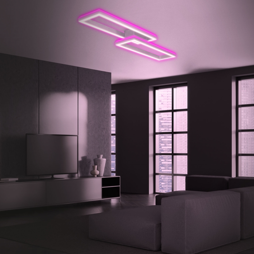 Brilo - LED RGBW Himmennettävä kiinteä kattokruunu FRAME 2xLED/21W/230V 2700-6500K + kauko-ohjaus