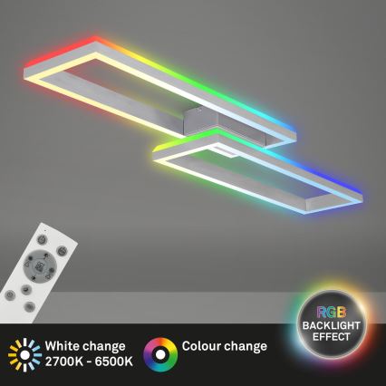 Brilo - LED RGBW Himmennettävä kiinteä kattokruunu FRAME 2xLED/21W/230V 2700-6500K + kauko-ohjaus