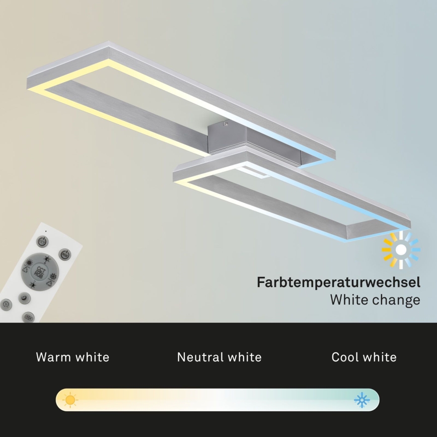 Brilo - LED RGBW Himmennettävä kiinteä kattokruunu FRAME 2xLED/21W/230V 2700-6500K + kauko-ohjaus