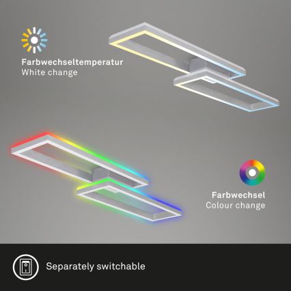Brilo - LED RGBW Himmennettävä kiinteä kattokruunu FRAME 2xLED/21W/230V 2700-6500K + kauko-ohjaus