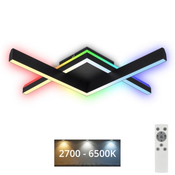 Brilo - LED RGBW Himmennettävä kiinteä kattokruunu FRAME 2xLED/9W/230V 2700-6500K + kauko-ohjaus