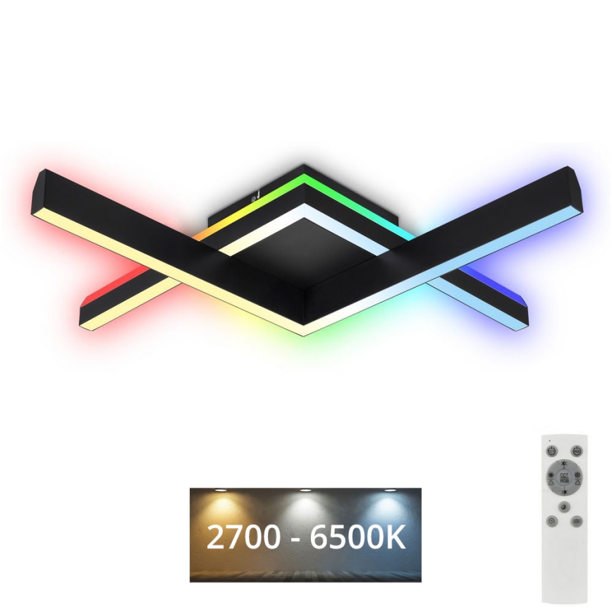 Brilo - LED RGBW Himmennettävä kiinteä kattokruunu FRAME 2xLED/9W/230V 2700-6500K + kauko-ohjaus