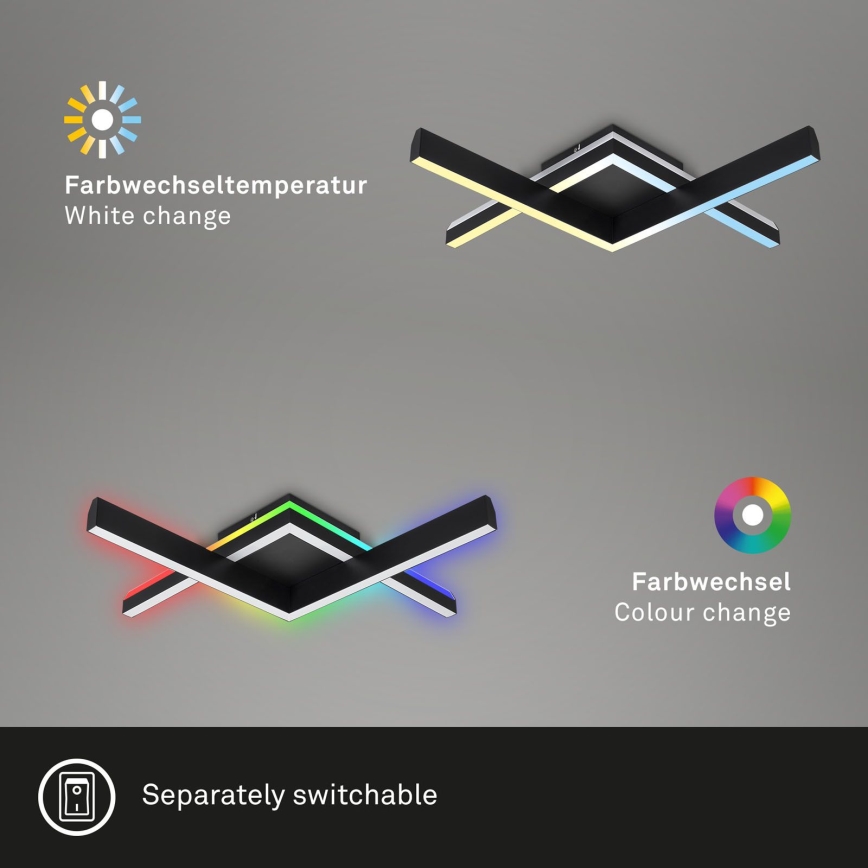 Brilo - LED RGBW Himmennettävä kiinteä kattokruunu FRAME 2xLED/9W/230V 2700-6500K + kauko-ohjaus