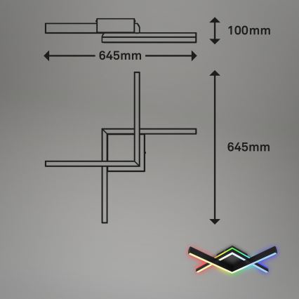 Brilo - LED RGBW Himmennettävä kiinteä kattokruunu FRAME 2xLED/9W/230V 2700-6500K + kauko-ohjaus