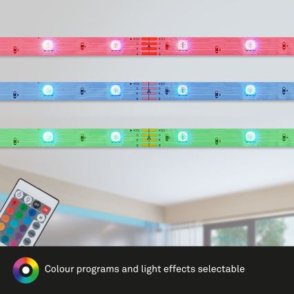 Brilo - LED RGBW Himmennettävä nauha 6,5m LED/18W/230V Wi-Fi Tuya + kauko-ohjaus