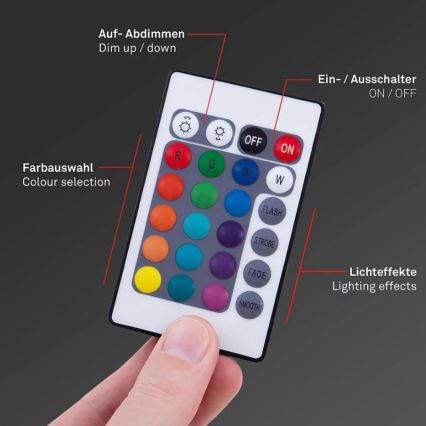 Brilo - LED RGBW Himmennettävä nauha 6,5m LED/22W/230V + kauko-ohjaus