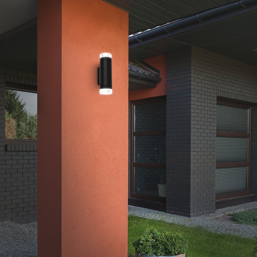Brilo - LED-ulkoseinävalaisin 2xGU10/4,7W/230V IP44 4000K musta
