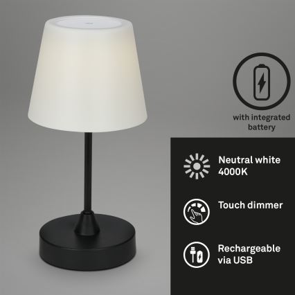 Brilo - LED Ulkotila himmennettävä rechargeable lamppu LED/3W/5V IP44