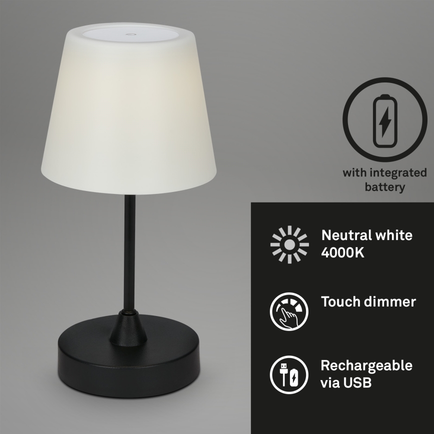 Brilo - LED Ulkotila himmennettävä rechargeable lamppu LED/3W/5V IP44