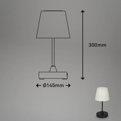 Brilo - LED Ulkotila himmennettävä rechargeable lamppu LED/3W/5V IP44
