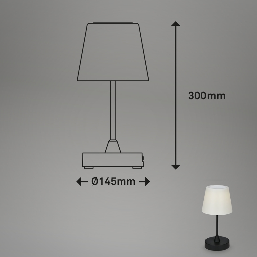 Brilo - LED Ulkotila himmennettävä rechargeable lamppu LED/3W/5V IP44