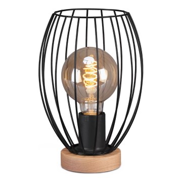 Brilo - Pöytävalaisin WAKTU 1xE27/25W/230V kumipuu