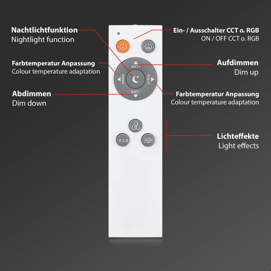 Brilo - LED RGB himmennettävä kattovalaisin LED/40W/230V 3000-6500K + kaukosäädin
