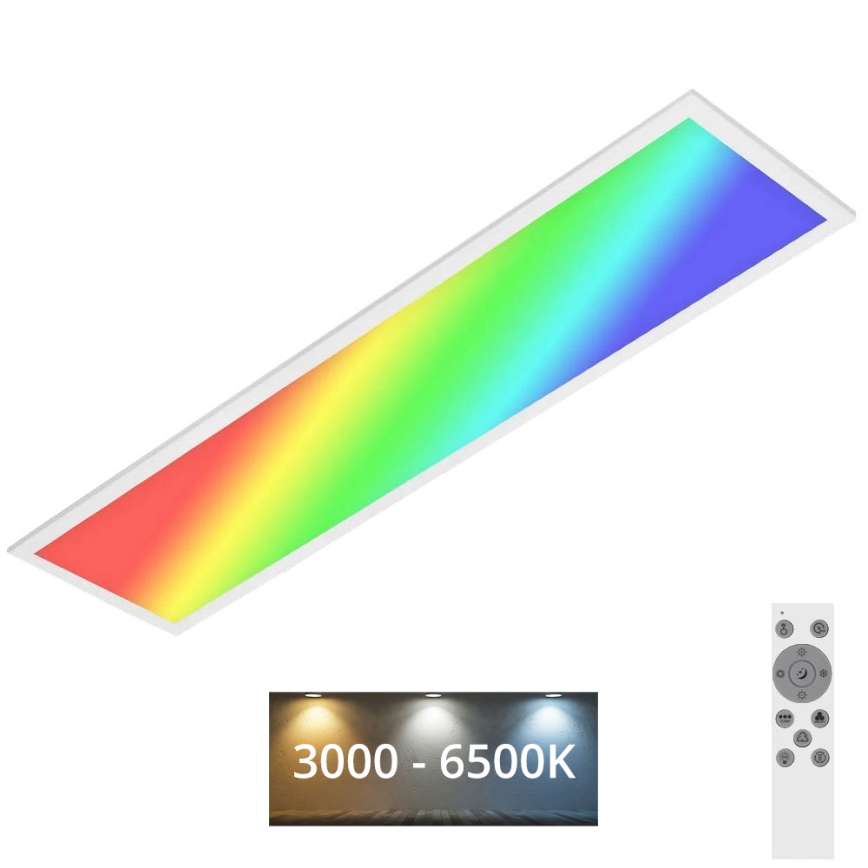 Brilo - RGBW Himmennettävä kattovalaisin SLIM LED/24W/230V 3000-6500K 100x25 cm + kauko-ohjaus