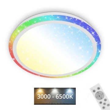 Brilo - RGBW Himmennettävä kattovalaisin STARRY SKY LED/24W/230V 3000-6500K + kauko-ohjaus