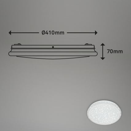 Brilo - RGBW Himmennettävä kattovalaisin STARRY SKY LED/24W/230V 3000-6500K + kauko-ohjaus
