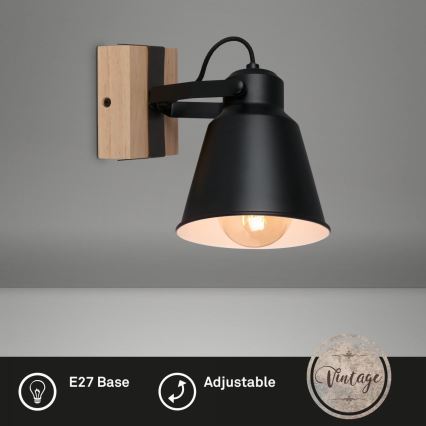 Brilo - Seinäkohdevalo TALLE  1xE27/40W/230V kumipuu