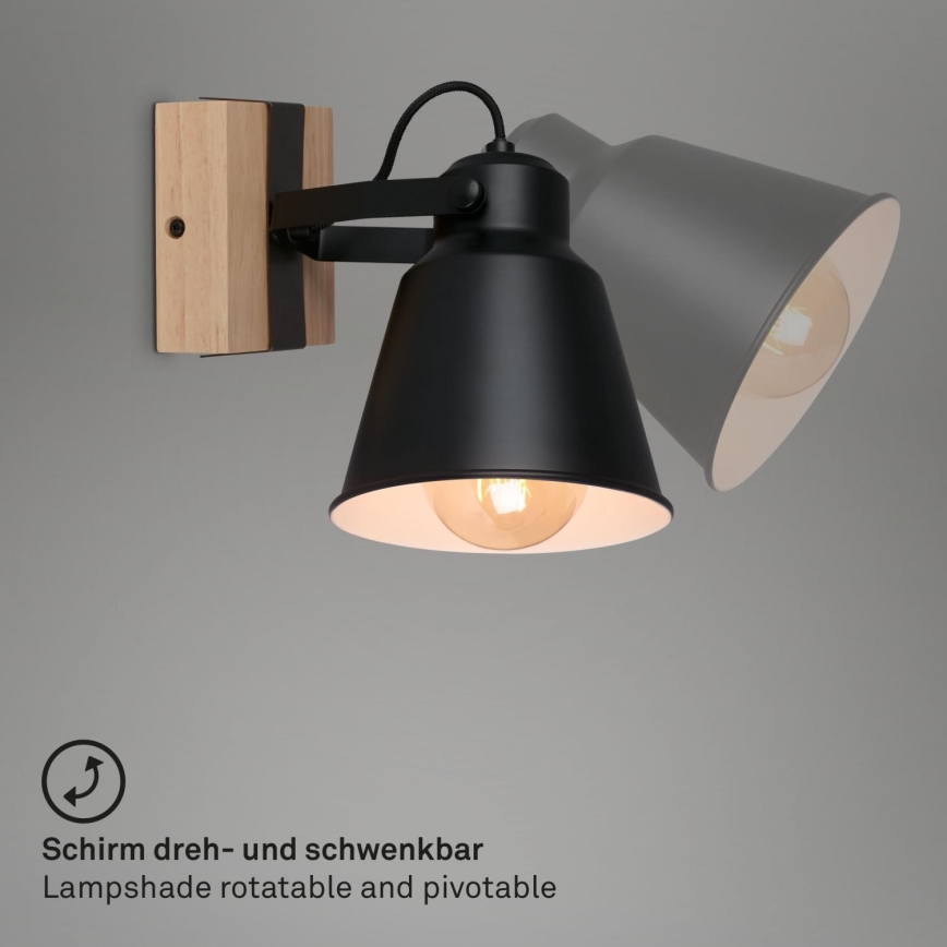 Brilo - Seinäkohdevalo TALLE  1xE27/40W/230V kumipuu