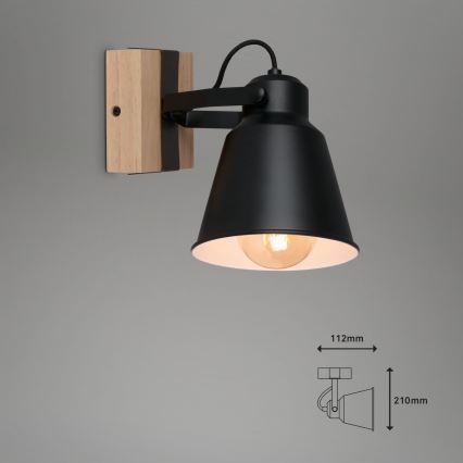 Brilo - Seinäkohdevalo TALLE  1xE27/40W/230V kumipuu