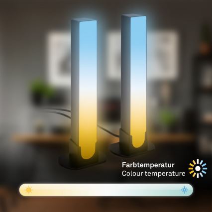 Brilo - SETTI 2x LED RGBIC Himmennettävä pöytävalaisin LED/12W/230V 3000-6500K Wi-Fi Tuya