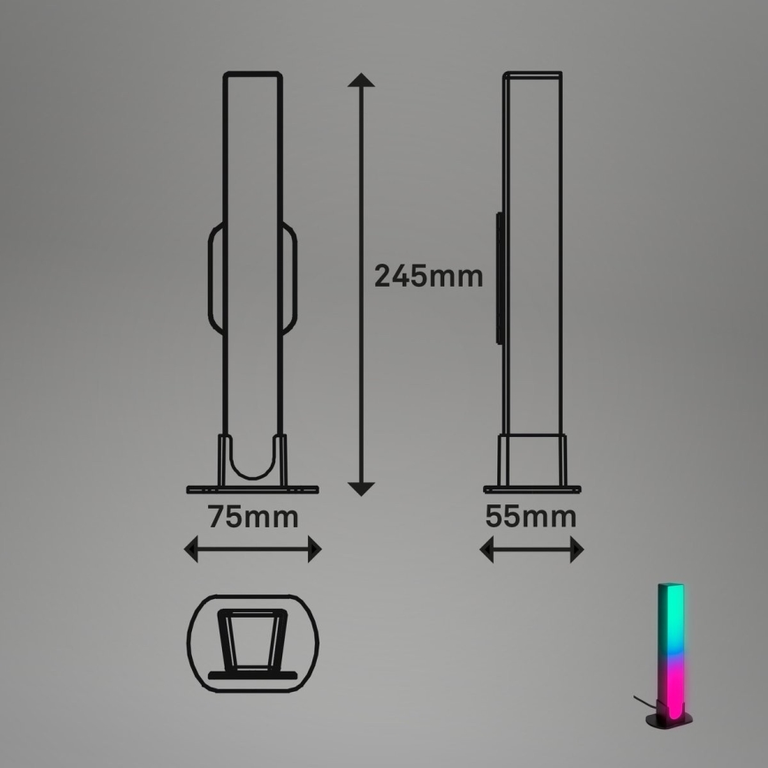 Brilo - SETTI 2x LED RGBIC Himmennettävä pöytävalaisin LED/12W/230V 3000-6500K Wi-Fi Tuya
