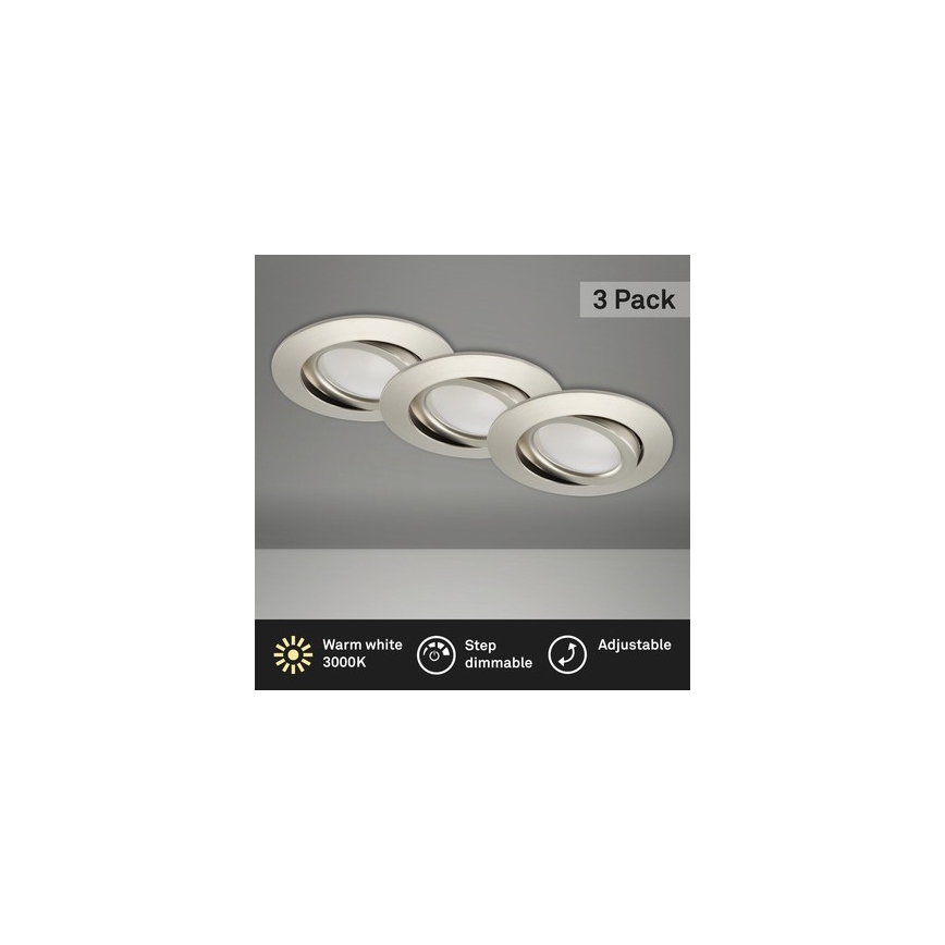 Brilo - SETTI 3x LED Himmennettävä upotettu kylpyhuonevalaisin LED/5W/230V IP23 mattakromi
