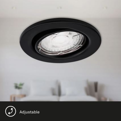 Brilo - SETTI 3x LED Kylpyhuoneen upotettava valo 1xGU10/5W/230V IP23 musta