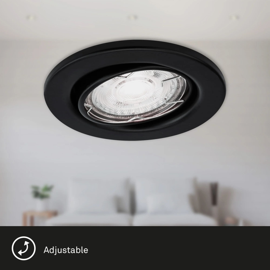 Brilo - SETTI 3x LED Kylpyhuoneen upotettava valo 1xGU10/5W/230V IP23 musta