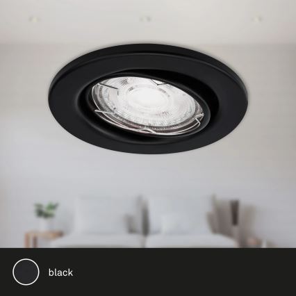 Brilo - SETTI 3x LED Kylpyhuoneen upotettava valo 1xGU10/5W/230V IP23 musta