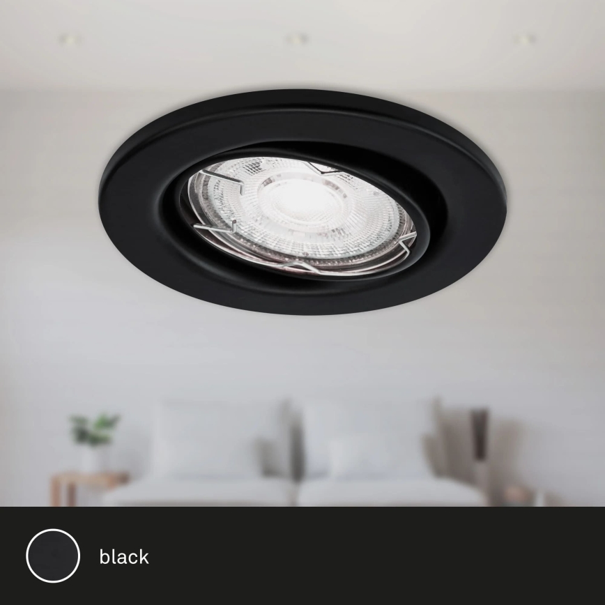 Brilo - SETTI 3x LED Kylpyhuoneen upotettava valo 1xGU10/5W/230V IP23 musta