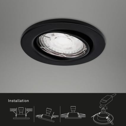 Brilo - SETTI 3x LED Kylpyhuoneen upotettava valo 1xGU10/5W/230V IP23 musta